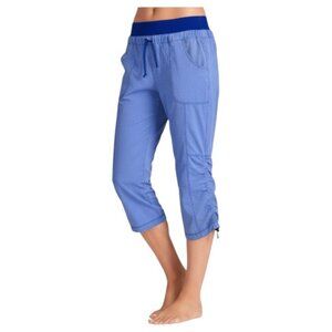 Athleta Capri Pants Sky Blue Ruched Drawstring Size 0